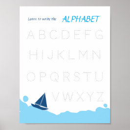 Poster Aprenda a Escrever o Cartaz do Alfabeto para Crian