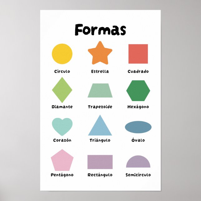 Poster Aprenda Formas (em espanhol)  (Frente)