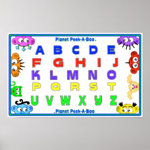 PÔSTER APRENDA SEU ABC COM PLANET PEEK-A-BOO