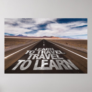 Pôster Aprenda viajar viagem a aprender