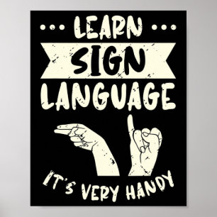 Poster Aprender a linguagem de sinais É muito útil a cons