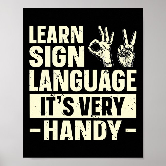 Poster Aprender a linguagem de sinais É muito útil Sensib (Frente)