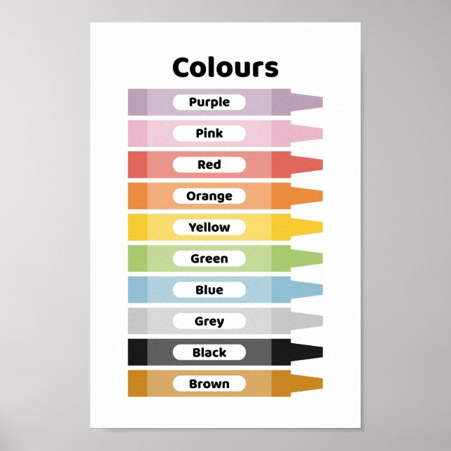 Poster Aprender cores (Frente)