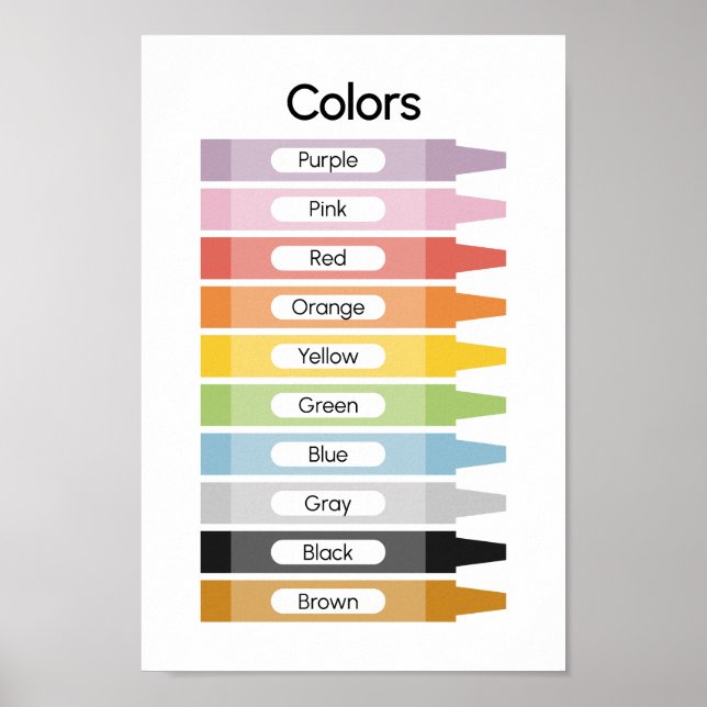 Poster Aprender cores (Frente)