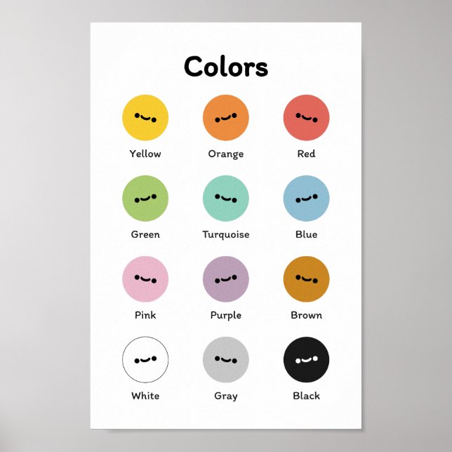 Poster Aprender cores (Frente)