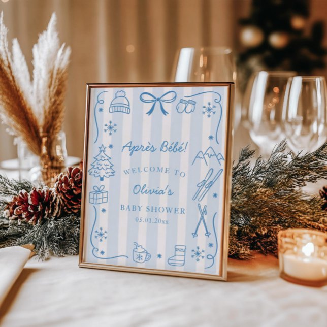 Poster Après Bébé Winter Baby Shower Welcome (Criador carregado)