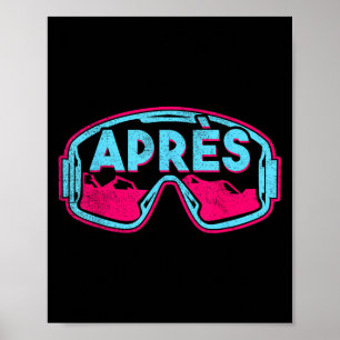 Poster Après, Esqui Retro Snowboard Vintage 80s 90s Esqui