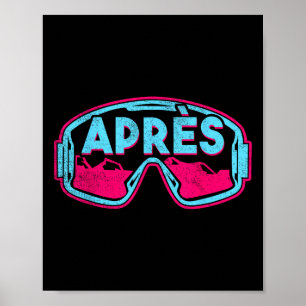 Poster Après, Esqui Retro Snowboard Vintage 80s 90s Esqui