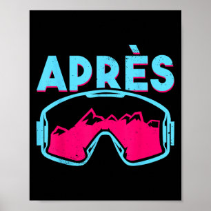 Poster Après, Óculos de Esqui Retro Vintage Anos 80 90