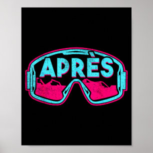 Poster Après retro esqui snowboard vintage 80s 90s esquia