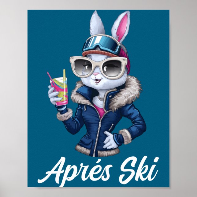 Poster Apres Ski Hat Party Design Ski Bunny Skier Outfit  (Frente)
