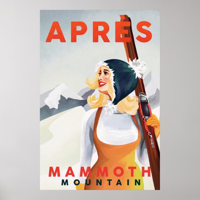 Poster "Apres Ski Mammoth Mountain" Arte de Esqui Legal (Frente)