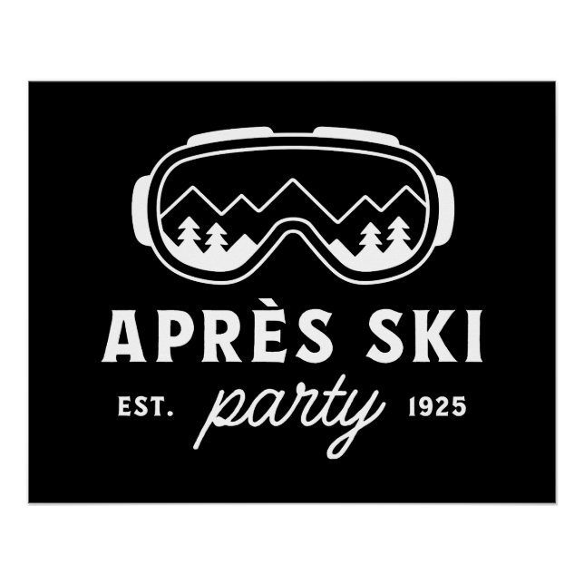 Pôster Apres ski party mountain cabin winter snow trip (Frente)