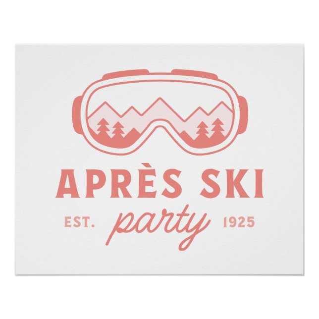 Pôster Apres ski party skiing girls night pink aesthetic (Frente)