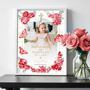 Poster Apresentação 3 años Foto de boas-vindas Butterflys