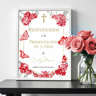 Poster Apresentação 3 años Sinal de boas-vindas Butterfly