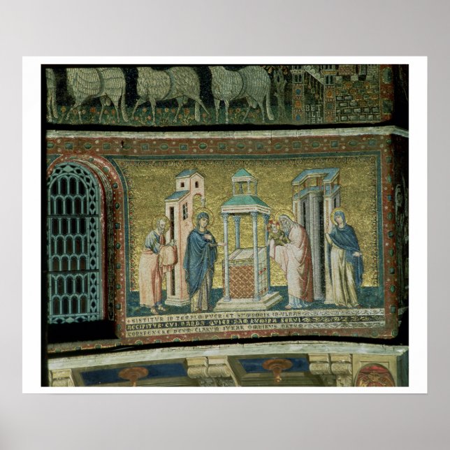 Pôster Apresentação no Templo, detalhes da História (Frente)