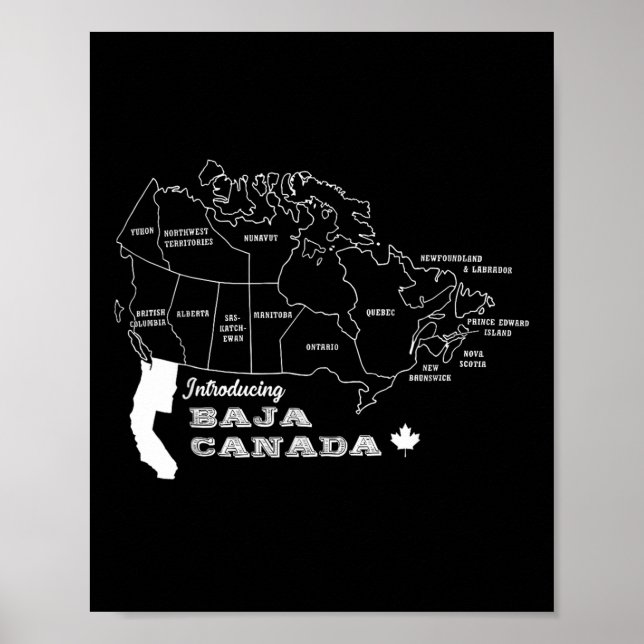 Poster Apresentando Baja Canada Sarcasm Humor Graphic Can (Frente)