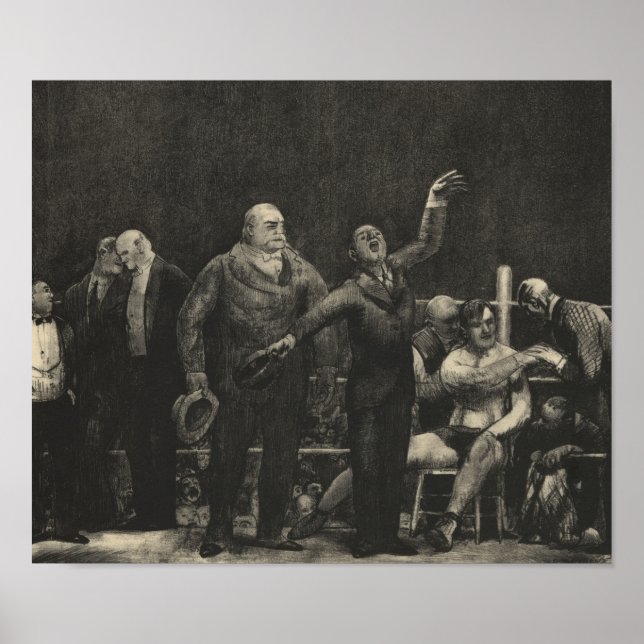 Poster Apresentando John L. Sullivan - George Bellows (Frente)