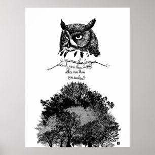 Poster Apresentar a sabedoria do Empath Owl ilustra citaç