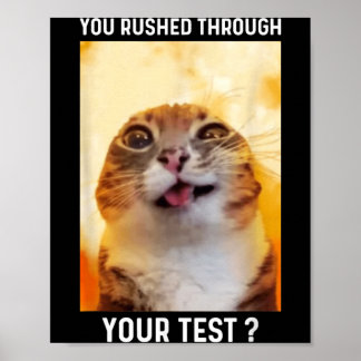 Poster Apressado Pelo Teste Dia de Teste Divertido Profes