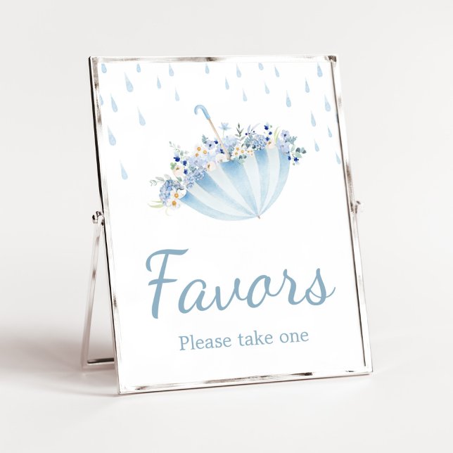 Poster April Chá Traga Maio Flores Favores do Chá de fral (Boy April Shower Bring May Flowers Baby Shower Favors Sign)
