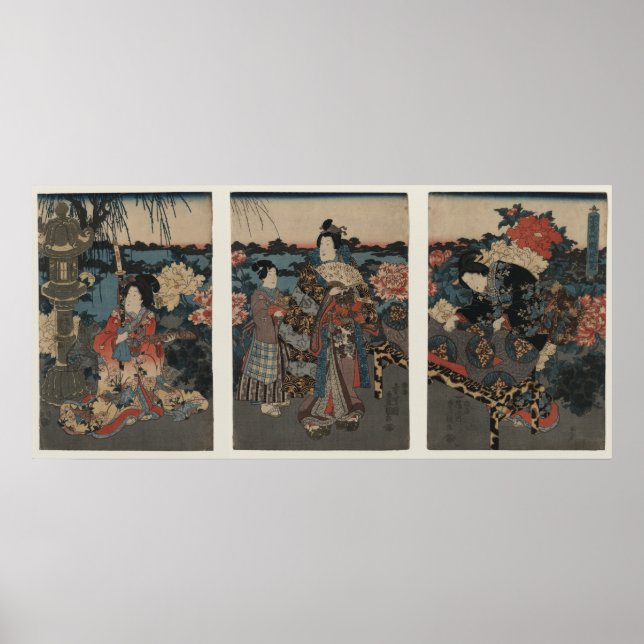 Pôster Aproveitando um Jardim de Peônias (Frente)