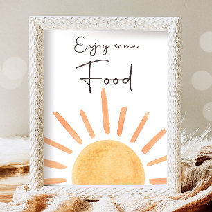 Poster Aproveite a Mesa de Comida Boho Sunshine Aniversár