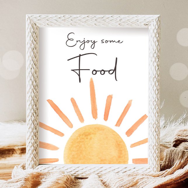 Poster Aproveite a Mesa de Comida Boho Sunshine Aniversár (Criador carregado)