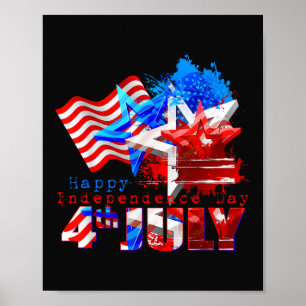 Poster Aproveite Camisetas USA 4 De Julho Legal Feliz Ind