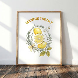 Poster Aproveite o Dia Limão Arte de Parede para Cozinha