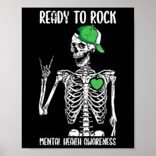Poster Aproximar a Saúde Mental Esqueleto Rocha Mão