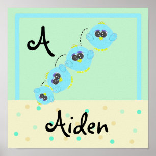 Pôster Aqua Baby Bird