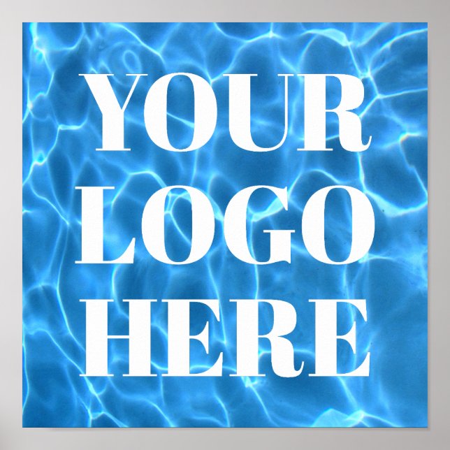 Poster Aqua Blue Swimming Pool Photo for Your Logo (Frente)