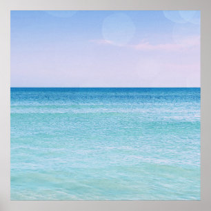 Poster Aqua Teal Lavanda Ocean Onda Praia Tropical