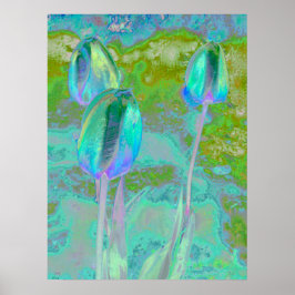 Pôster Aqua Tulip Digital Art