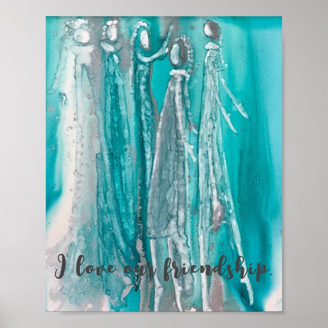 Poster Aqua Turquoise Art (Frente)