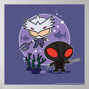 Poster Aquaman Chibi Orm & Black Manta Undersea Graphic