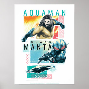 Poster Aquaman Gráfico Modernista Aquaman & Black Manta