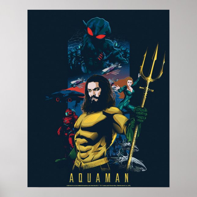 Poster Aquaman | Orin, Mera, and Black Manta Graphic (Frente)