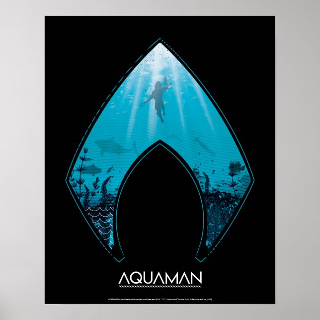 Poster Aquaman | See Through Aquaman Logo Ocean Graphic (Frente)