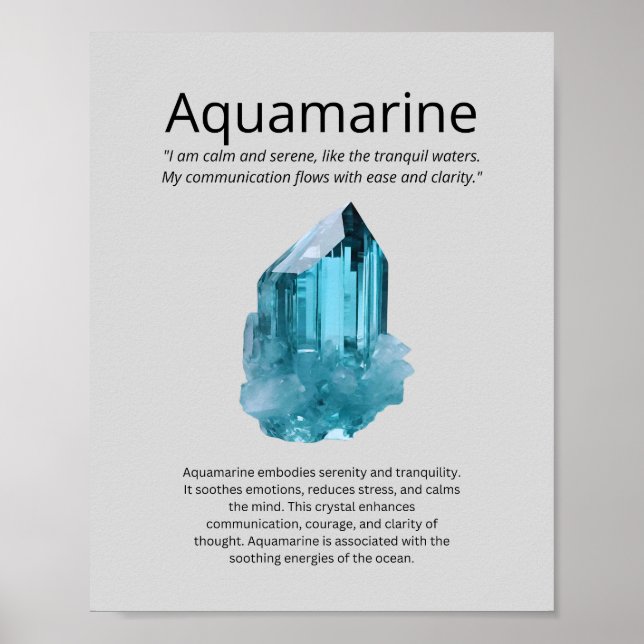 Poster Aquamarine Crystal Significado (Frente)