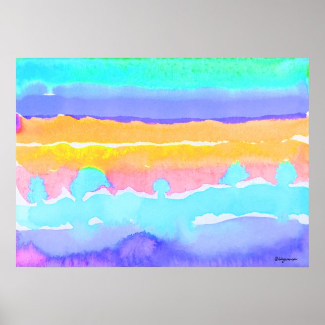 Poster Aquamarine Fantasy Watercolor 02 (Frente)