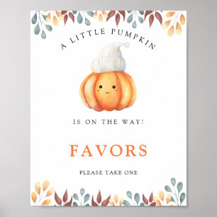 Poster Aquarela Abóbora com chapéu - Favoritos Cartaz