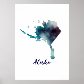 Pôster Aquarela Alasca Estados Unidos