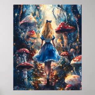 Poster Aquarela Alice no País das Maravilhas