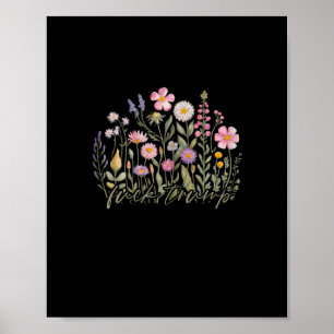 Poster Aquarela Anti Trump Floral Democrata Presidente Li