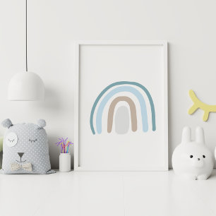 Poster Aquarela Arco-íris Decoração para Berçário Nórdico