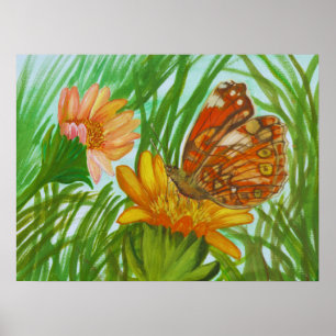 Poster Aquarela – Arte Floral Botânica Pintada à Mão