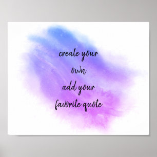 Poster aquarela azul púrpura adiciona um traço de pintu